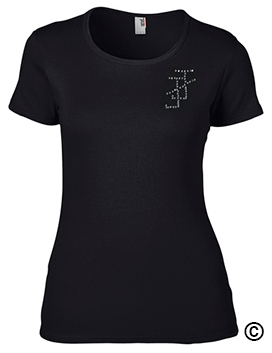 JJ Rhinestone Black Ladies T-Shirt